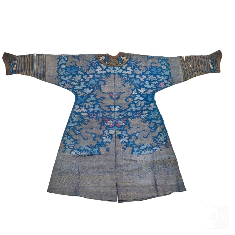 十九世紀 藍地納紗龍袍 | A BLUE GROUND GAUZE DRAGON ROBE - 图2